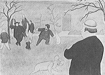 Max Beerbohm - Zeichung aus der Serie "Rossetti und seine Freunde", 1916